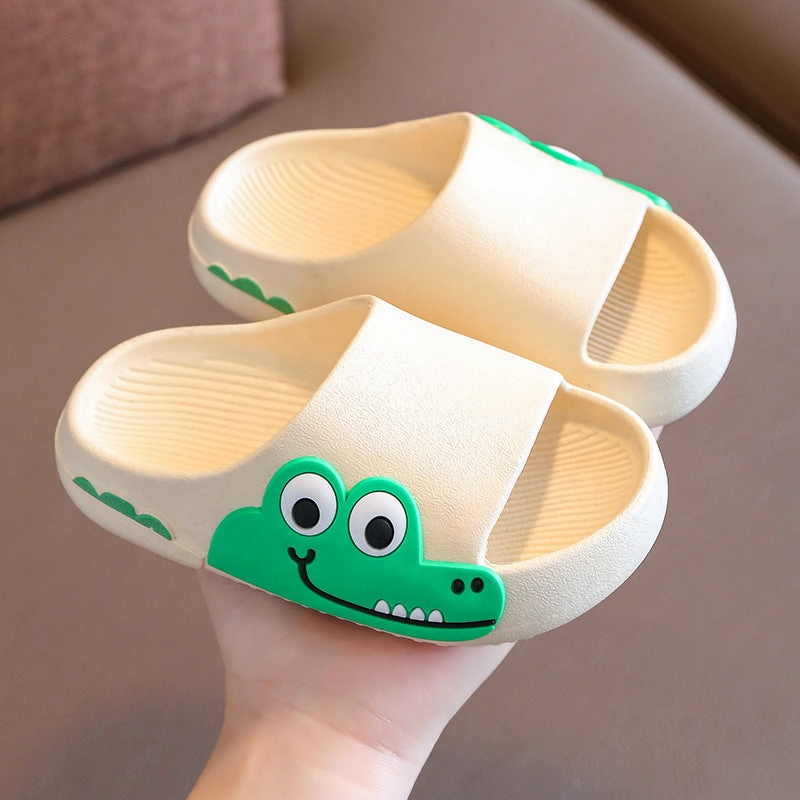Dark Onyx Slides Wholesale Kids Cartoon Crocodile Non-slip Soft Sole Slippers