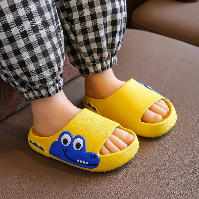 Sheep Skin Slippers Wholesale Kids Cartoon Crocodile Non-slip Soft Sole Slippers