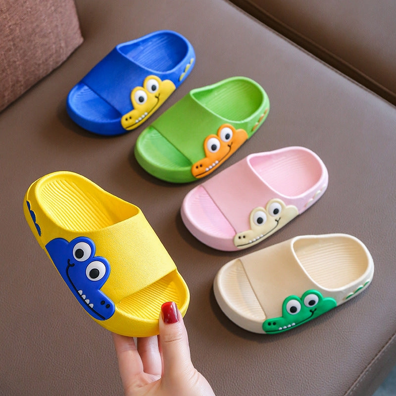 Wholesale Kids Cartoon Crocodile Non-slip Soft Sole Slippers Palm Slippers