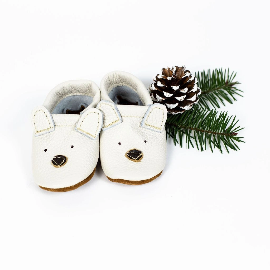 Polar Bear // Cute Critters Leather Shoes Baby and Toddler Silver High Heels