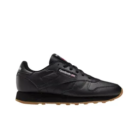 Old School REEBOK 100010469 (GZ6093) CL LTHR Jr's (Medium) Black/Black Leather Lifestyle Shoes