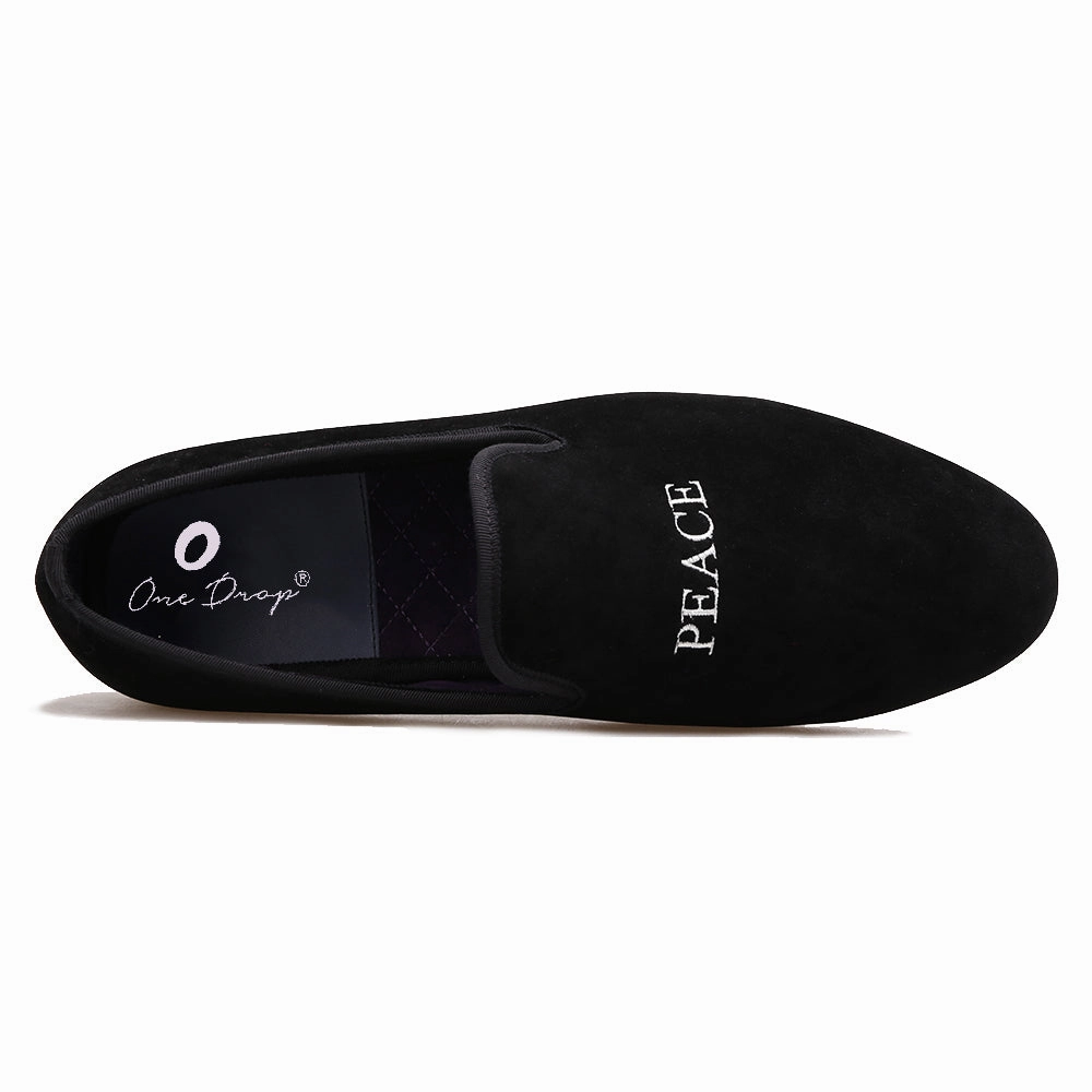 Allen Edmonds Loafers Sale OneDrop Handmade Men Smoking Slippers Peace Velvet Embroidery Party Wedding Prom Loafers