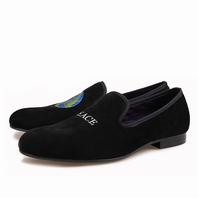 Best Loafers For Plantar Fasciitis OneDrop Handmade Men Smoking Slippers Peace Velvet Embroidery Party Wedding Prom Loafers