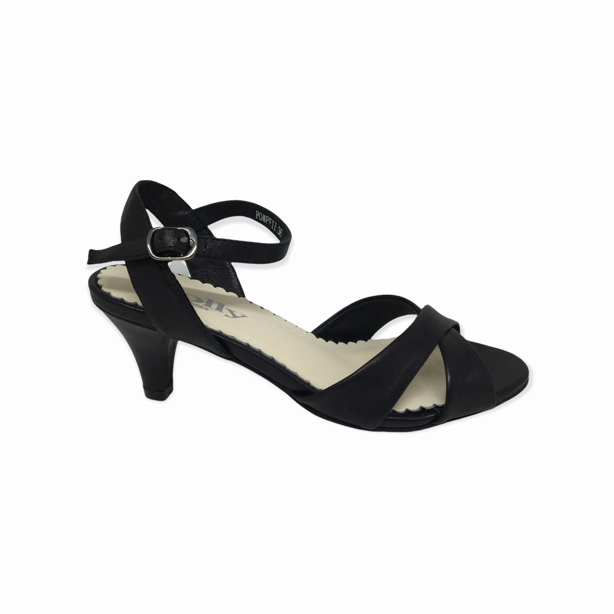 Polly Pompeii Leather Heel Music Edge