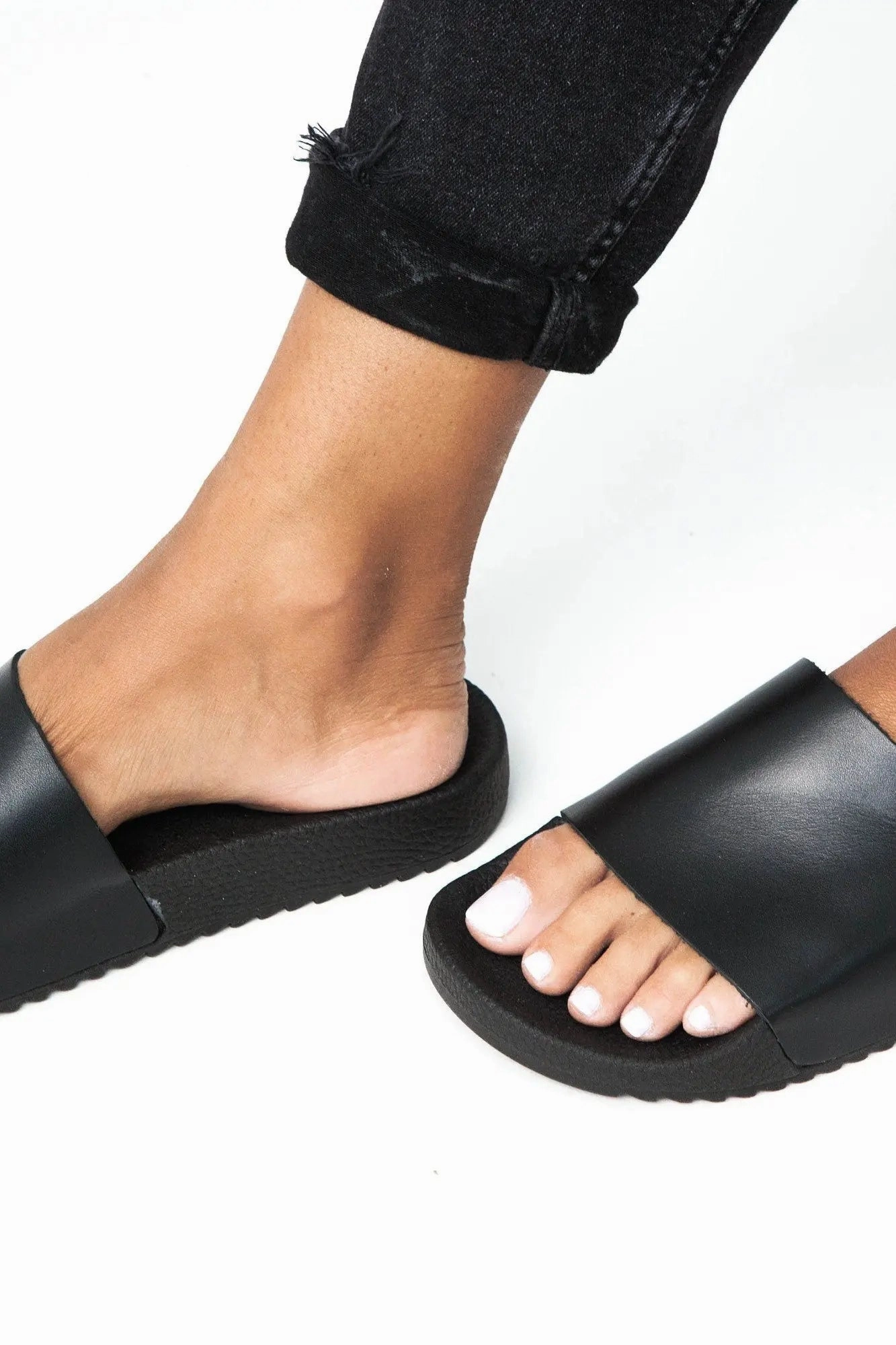 Rose Gold Glitter Flat Shoes POSEIDON Handmade Greek Sandals