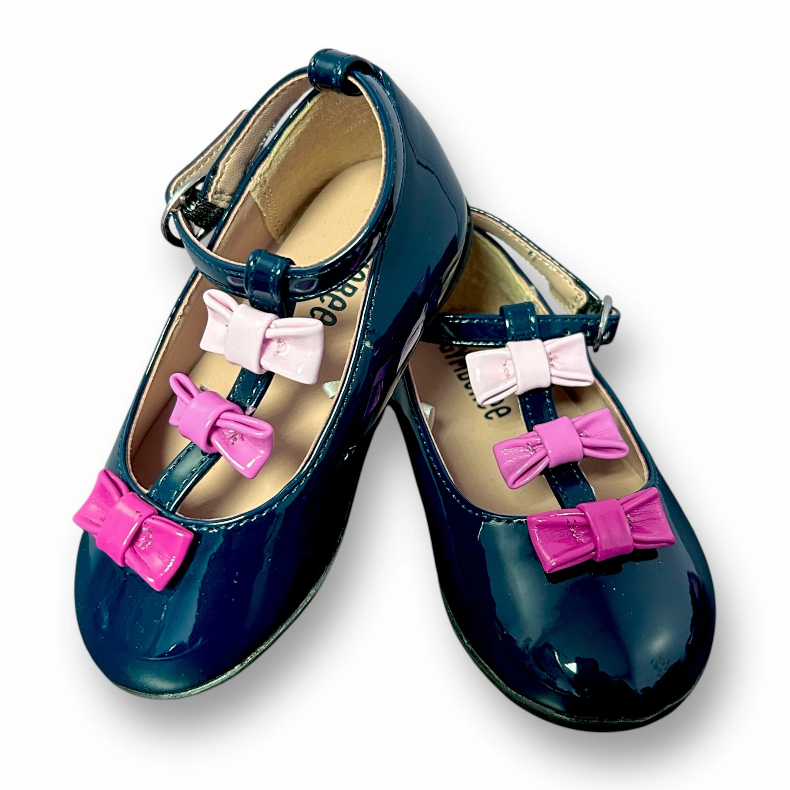 Asic Tennis Shoe Gymboree Girls Patent Leather Dress Shoes Navy Blue Size 5 Toddler with Bows