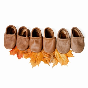 High Heel Bow Shoes Sepia, Caramel, Chai Leather LOAFERS Shoes Baby and Toddler