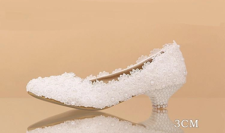 Pregnant Flat Heels Pearls Lace Pointed Toe White Wedding Bridal Shoes, S017 Best Asics Running Shoes 2025