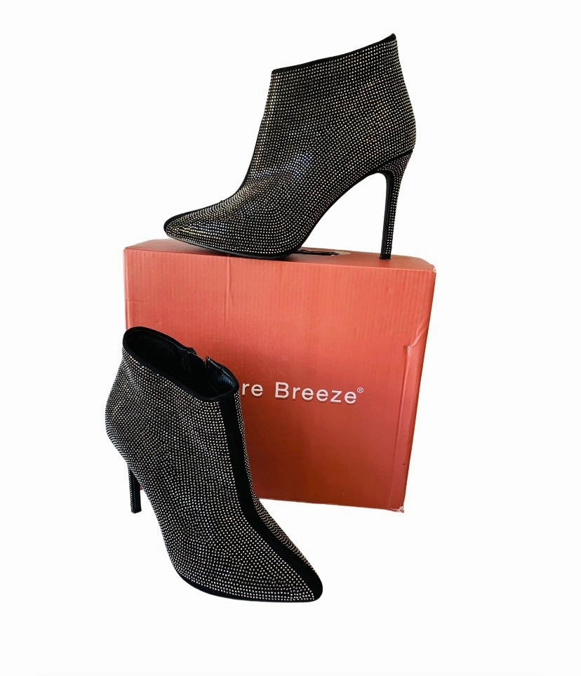 Nature Breeze Black Studded Aria Ankle Boots Size 9 Adidas Chicago Shoes