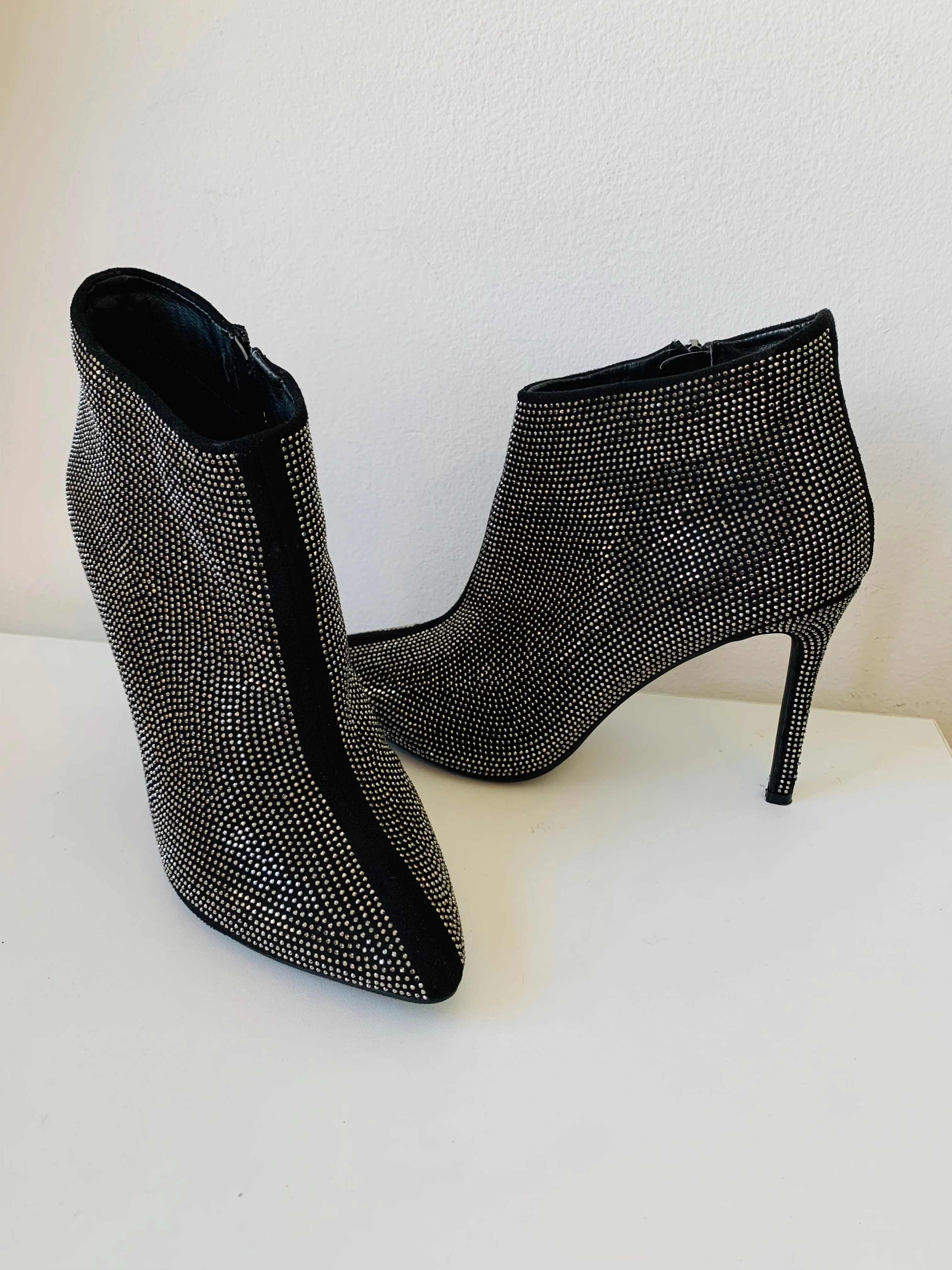 Nature Breeze Black Studded Aria Ankle Boots Size 9 Adidas In Shoes