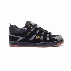 DVS F0000335002 PRIMO MN'S (Medium) Black/Charcoal/Gold Leather, Suede & Nubuck Skate Shoes City Snap