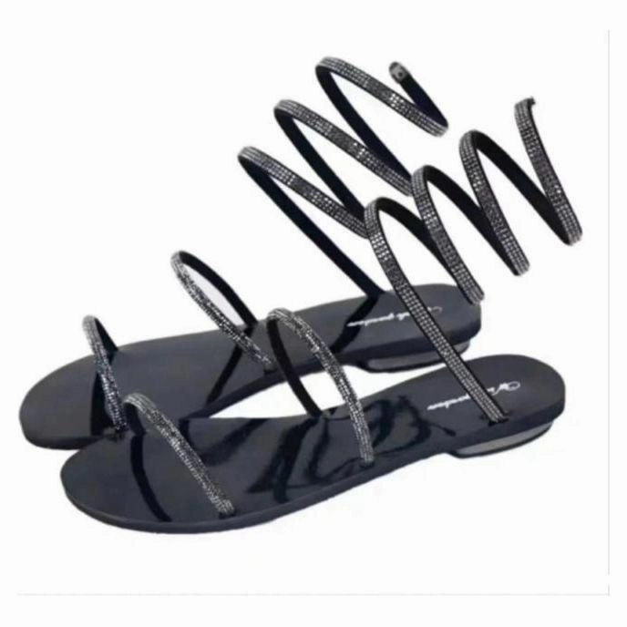 Spiral Strap Flat Heel Open Toe Asics Gel Training Shoes