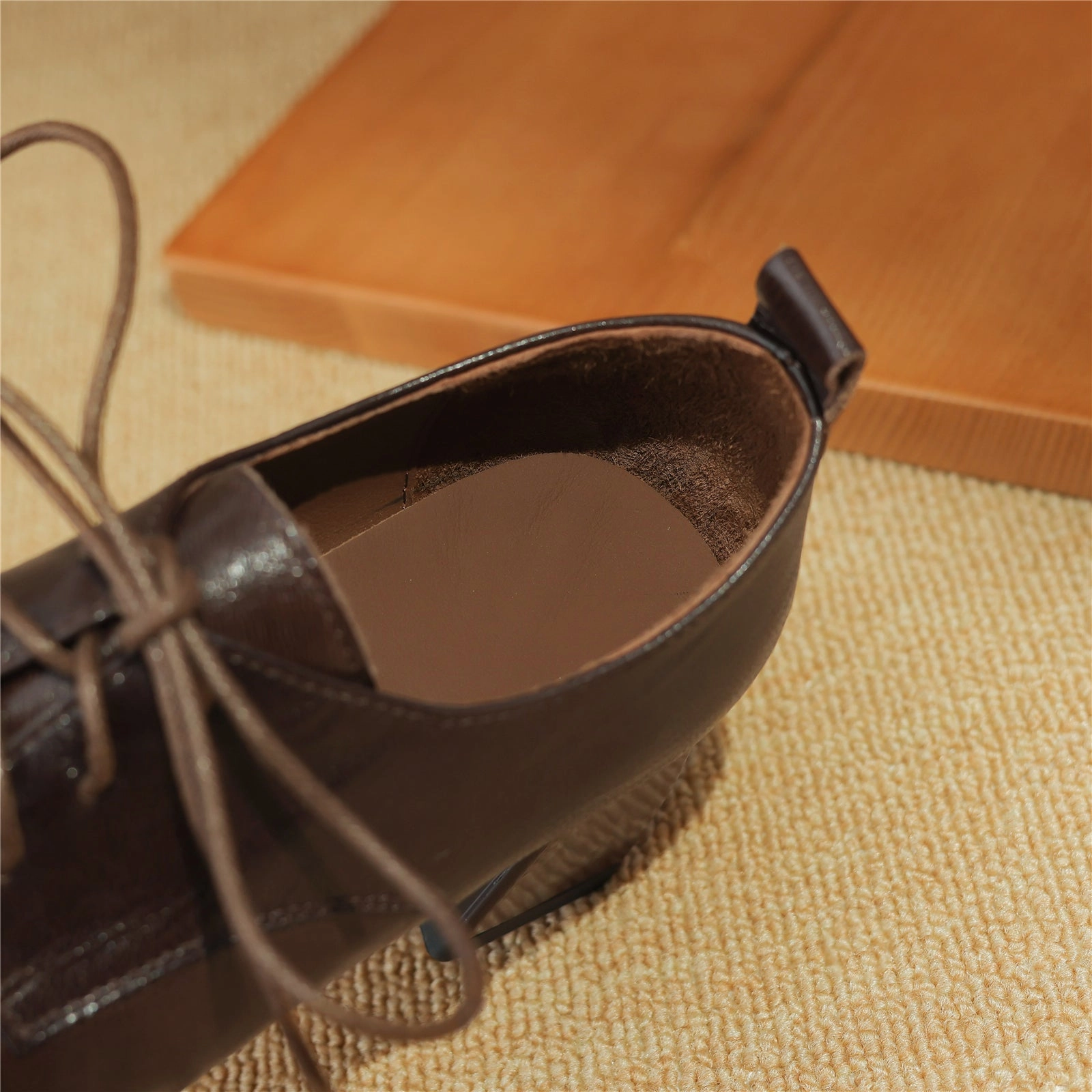 Dress Shoes Rack TinaCus Women's Genuine Leather Square Toe Handmade Lace Up Oxford Pumps