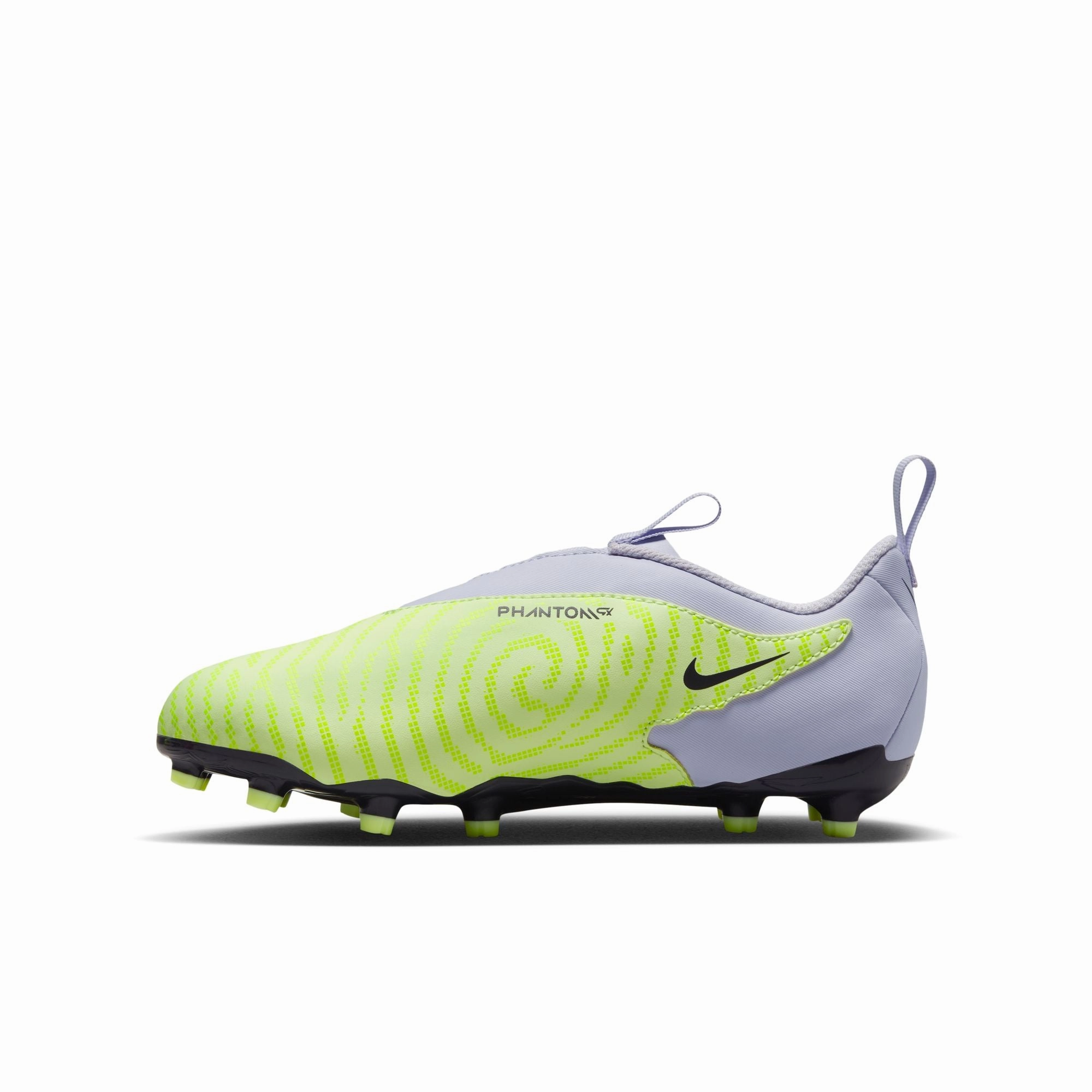 Nike Junior Phantom GX Academy FG/MG Firm Ground Soccer Cleats - Grey/Volt/Grape Good Soccer Cleats For Goalies