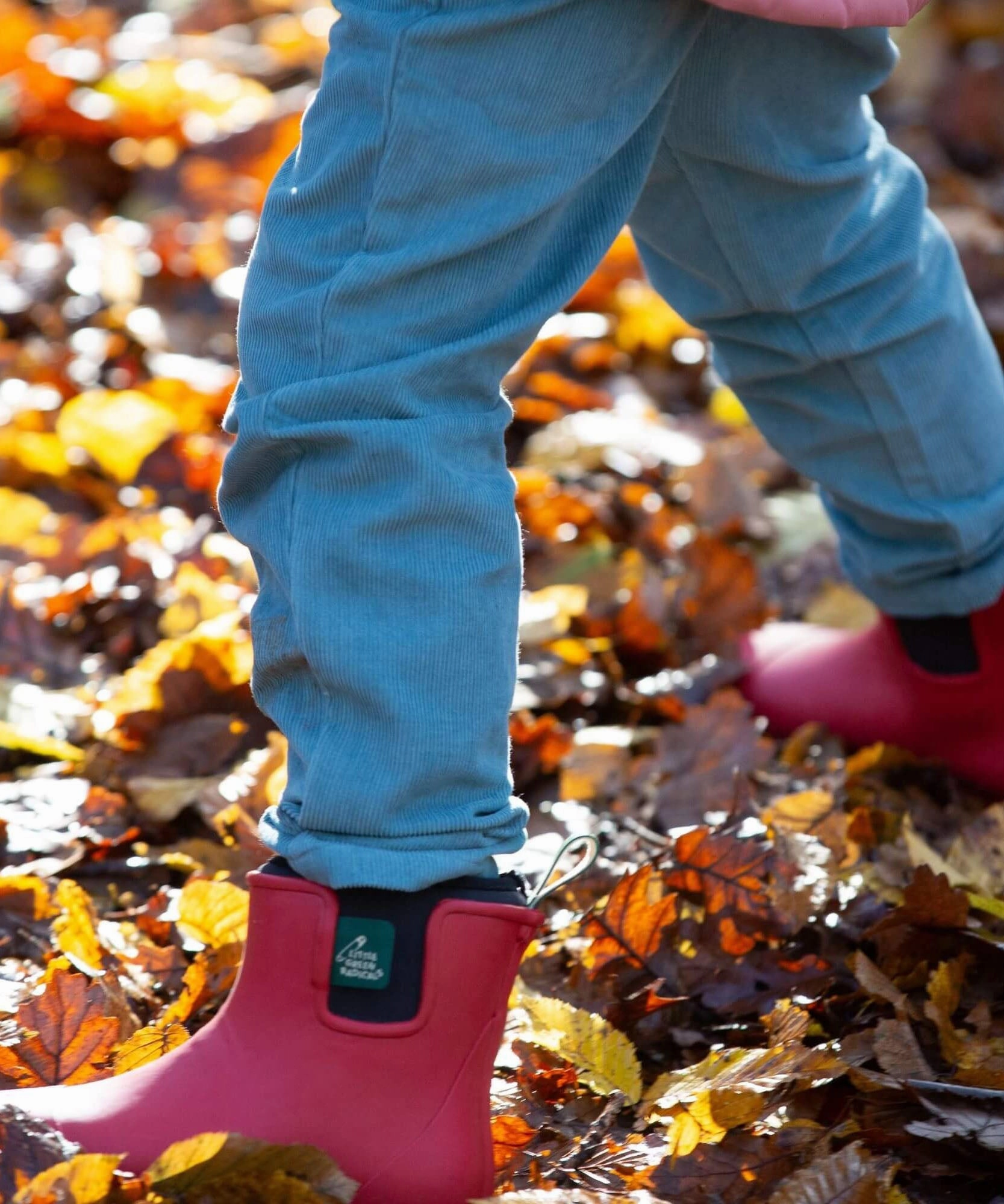 Little Green Radicals Ankle Wellington Boots - Red White Ankle Boots Low Heel