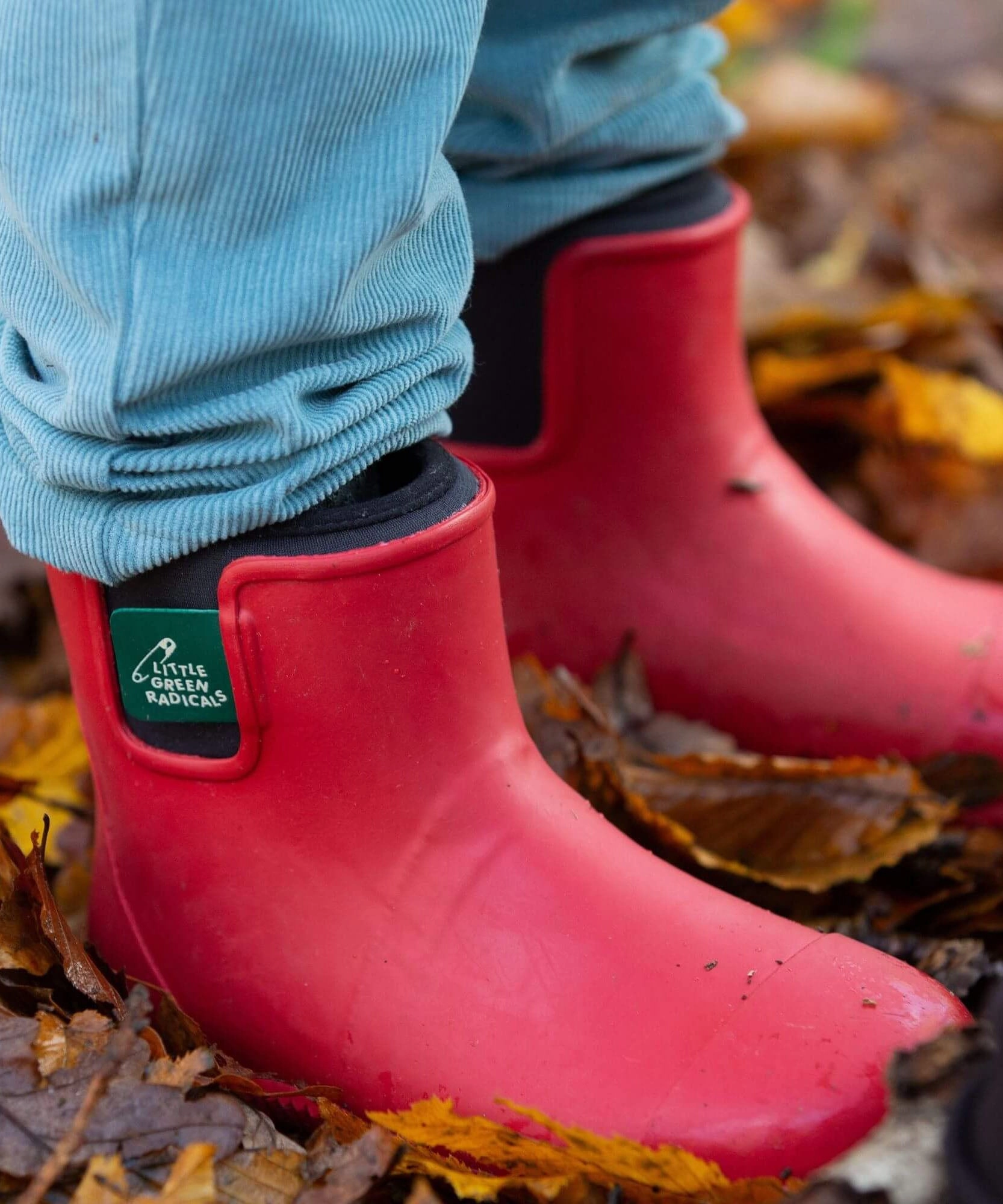 Little Green Radicals Ankle Wellington Boots - Red Wesco Engineer Boots
