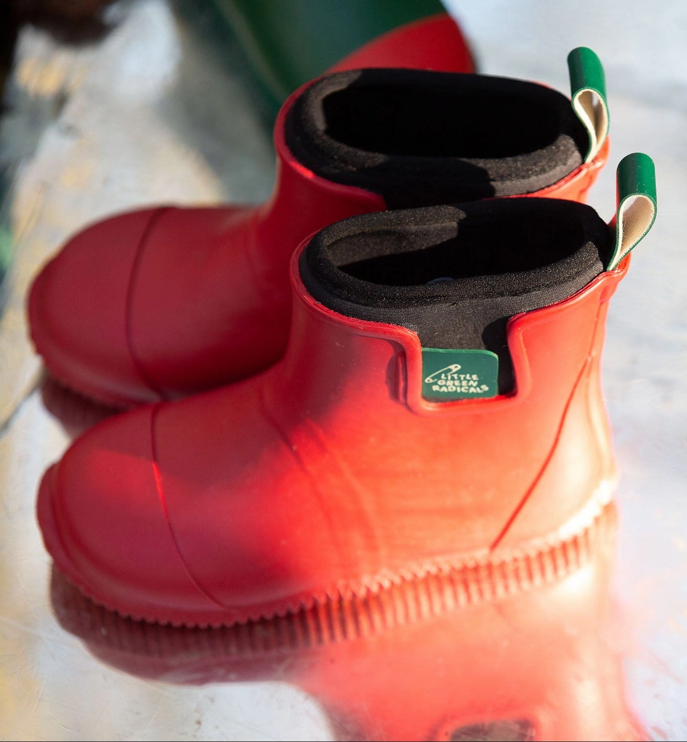 Little Green Radicals Ankle Wellington Boots - Red Vans Tactical Boots