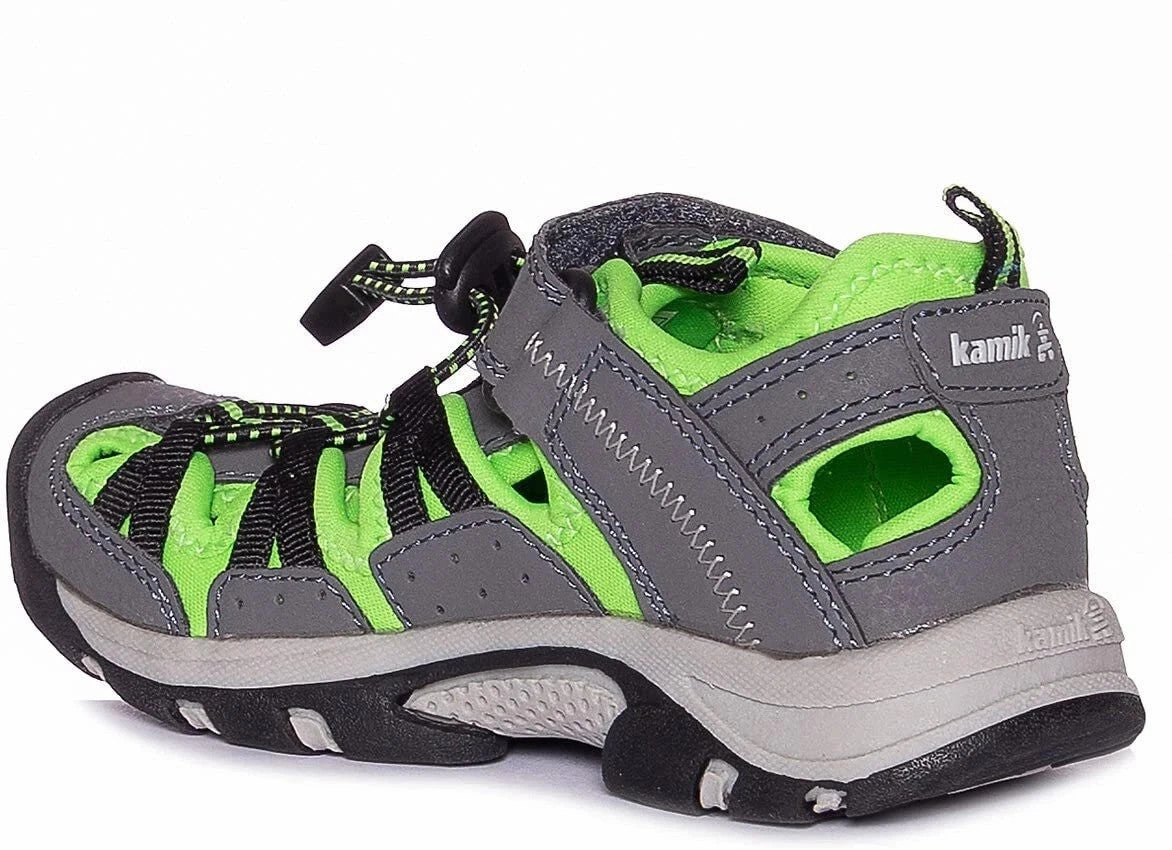 Floral Sandals Wedge Kamik Wildcat HK4076-CL2 Little Kids Charcoal Lime Closed Toe Sandals JOBB988