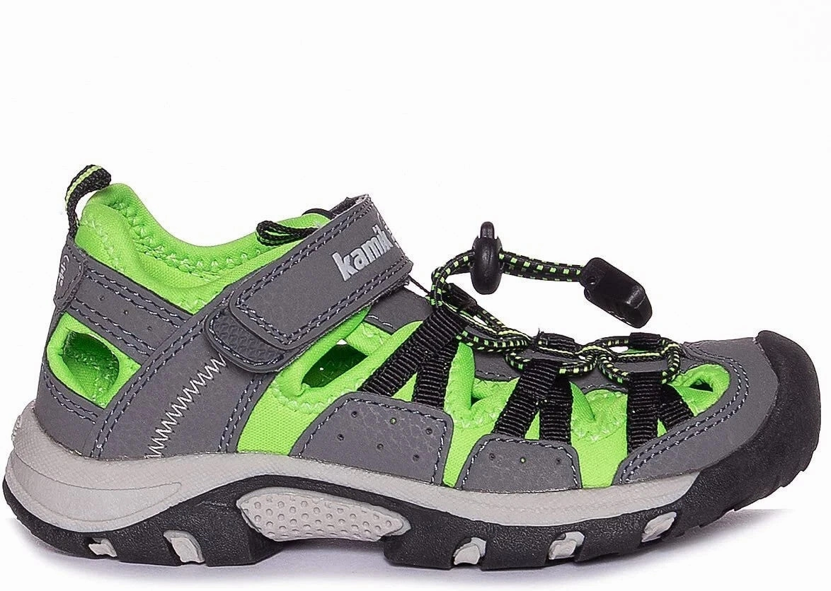 Jeffrey Campbell Fluxx Sandals Kamik Wildcat HK4076-CL2 Little Kids Charcoal Lime Closed Toe Sandals JOBB988