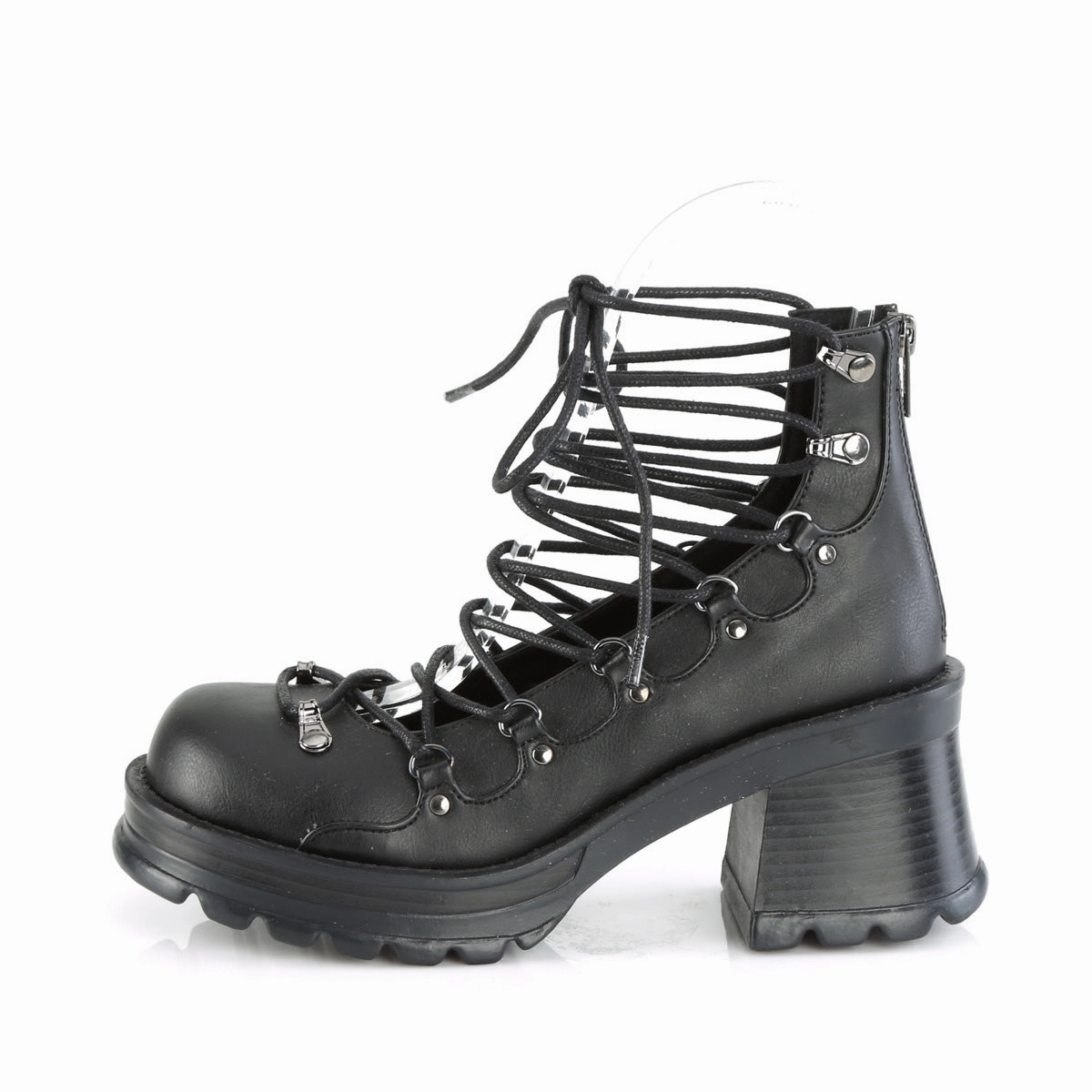BRATTY-32 DemoniaCult Black Vegan Leather Sexy Women's Heels & Platform Shoes (Alternative Footwear) Asics Gore Tex Walking Shoes
