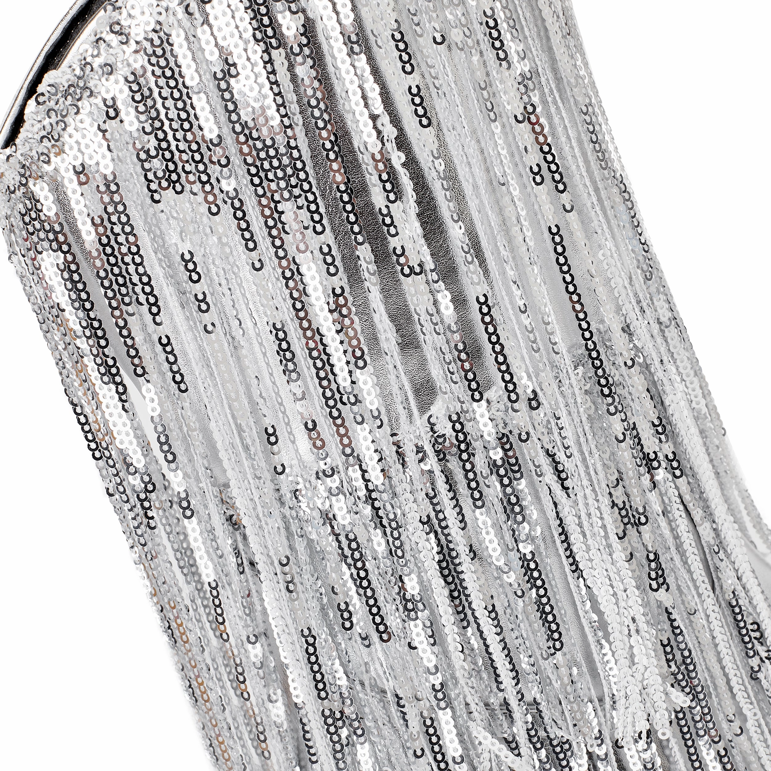 Womens Metallic Sequin Fringed Zipper Pointy Chunky Heeled Western Cowgirl Ankle Boots Adidas Ultraboost Dna Shoes