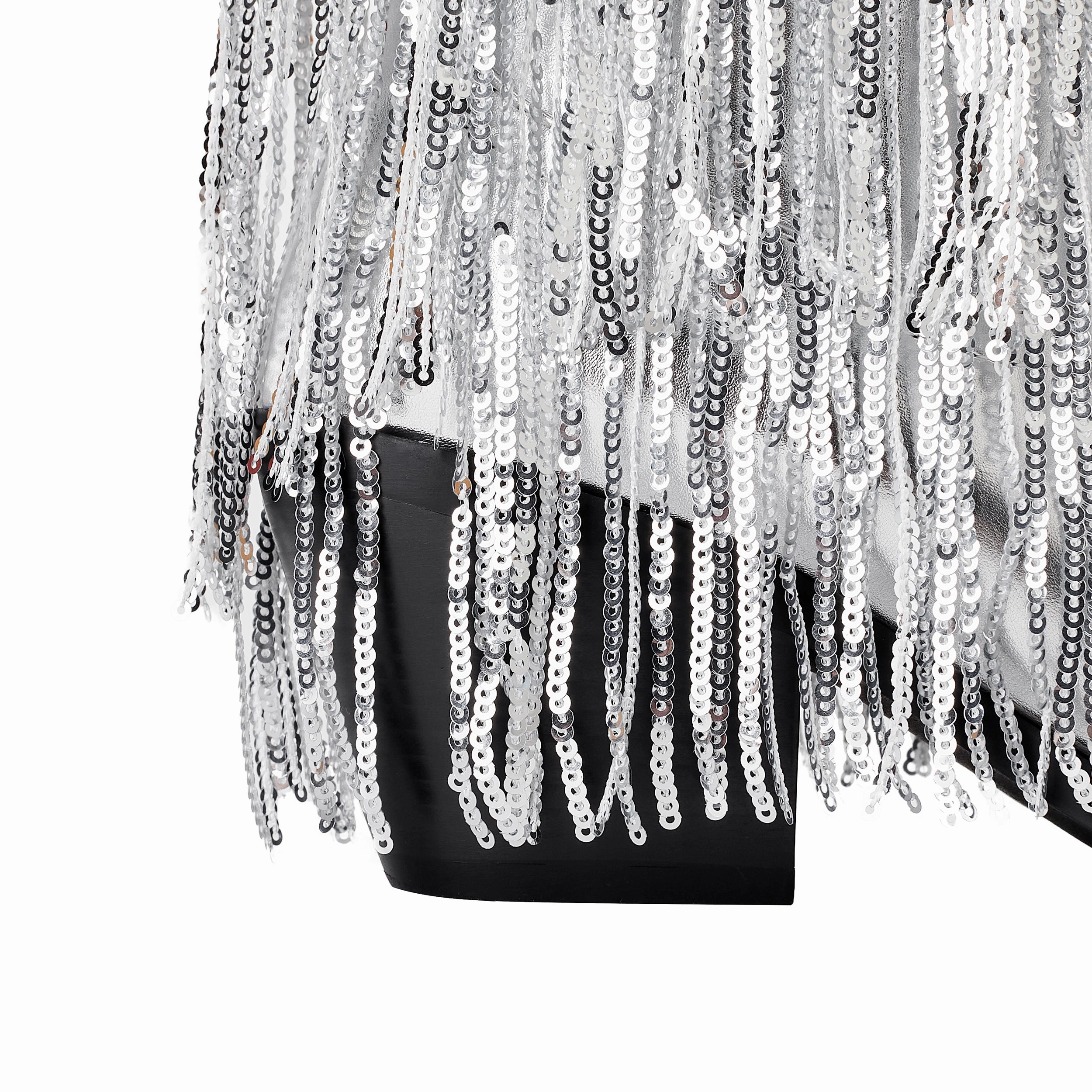 Womens Metallic Sequin Fringed Zipper Pointy Chunky Heeled Western Cowgirl Ankle Boots Print Adidas Shoes