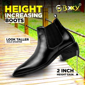 Adidas Shoes Usa Bxxy's 2 Inch Hidden Height Increasing Faux Leather Chelsea Boots for Men
