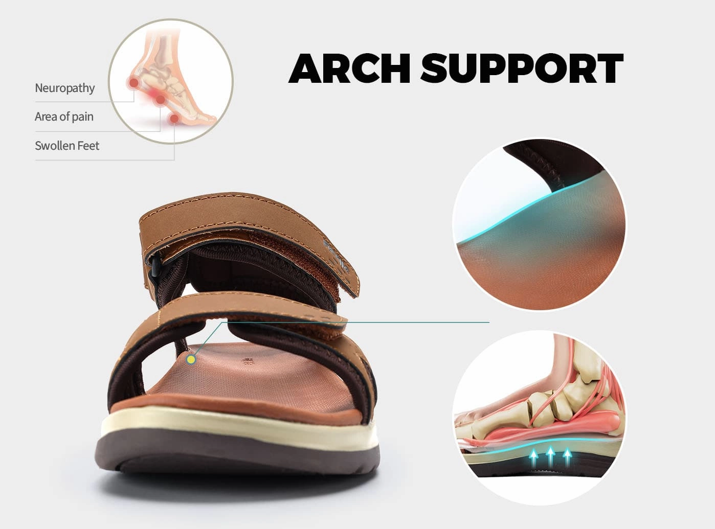 FitVille Women's FlexiWalk Sandal V1 Peep Toe Flats Shoes