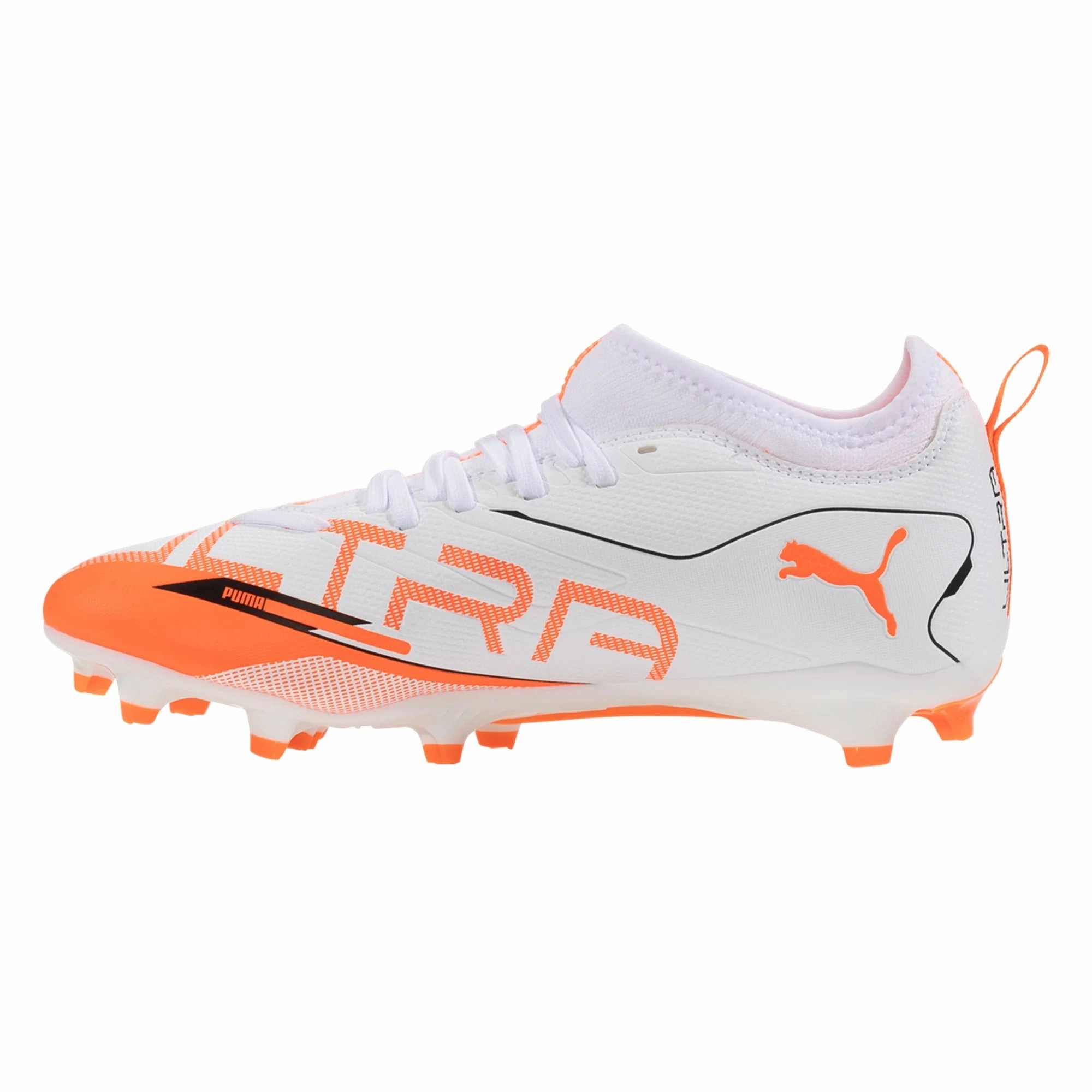 Puma Ultra 5 Match FG/AG Junior Firm Ground Soccer Cleat -White/Black-Glowing Red Harry Kane Soccer Cleats