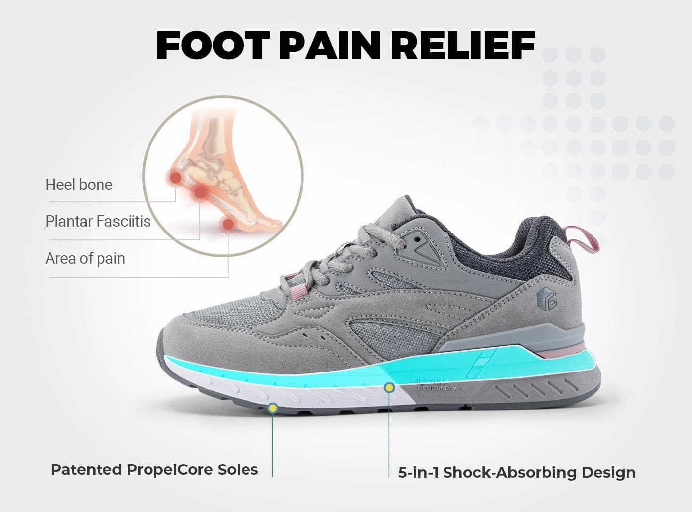 Flat Sole Oxford Shoes FitVille Women's Rebound Core Walking Shoes V9