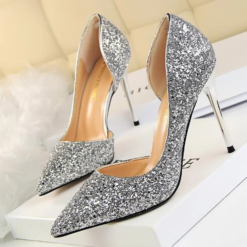 Womens Glisten Pumps Part & Wedding Shoes Best Shoes To Wear With A Sweater Dress
