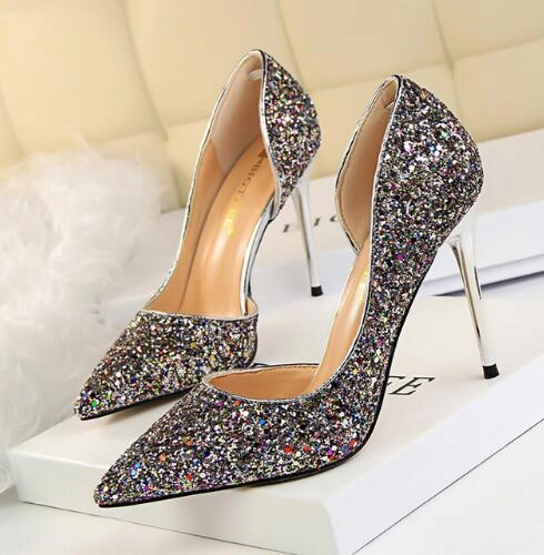 No Sock Dress Shoes Womens Glisten Pumps Part & Wedding Shoes