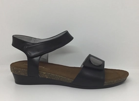 Hike Club Klouds Silver Lining Happy Black Leather sandal