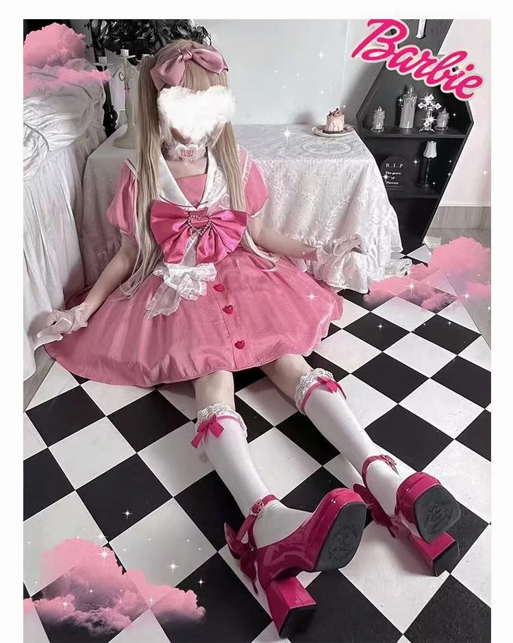 Nonslip Dress Shoes Pure Tea For Dream~Untouchable Butterfly~Elegant Lolita Heels Lolita Shoes PU Shining Platform