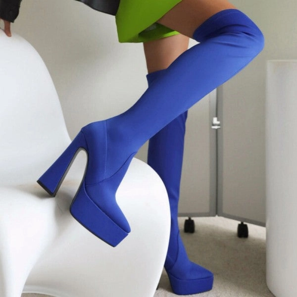 Adidas Nmd R1 V2 Shoes Purpdrank - Blue Casual Patchwork Solid Color Pointed Shoes (Heel Height 5.51in)