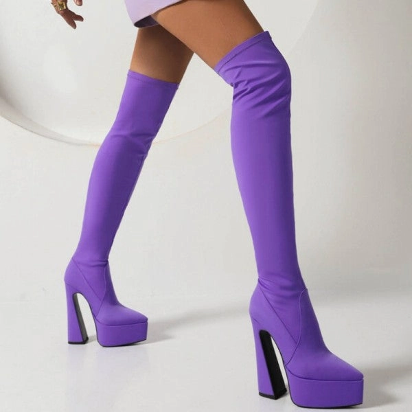 Adidas Copa Futsal Shoes Purpdrank - Blue Casual Patchwork Solid Color Pointed Shoes (Heel Height 5.51in)