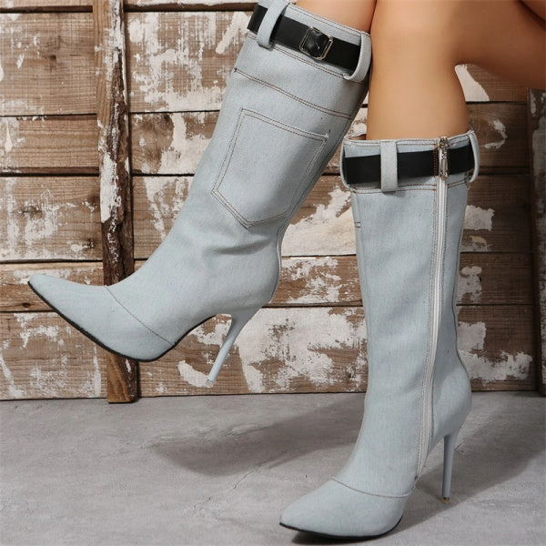 Purpdrank - Grey Casual Patchwork Pointed Keep Warm Out Door Shoes (Heel Height 3.14in) Nmd_r1 Shoes Adidas