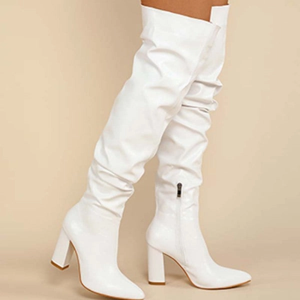 Adidas Ultraboost 5 Shoes Purpdrank - White Casual Patchwork Solid Color Pointed Out Door Shoes (Heel Height 3.94in)