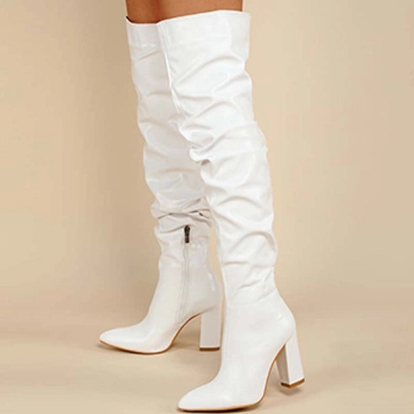 Purpdrank - White Casual Patchwork Solid Color Pointed Out Door Shoes (Heel Height 3.94in) Forum 84 High Shoes Adidas