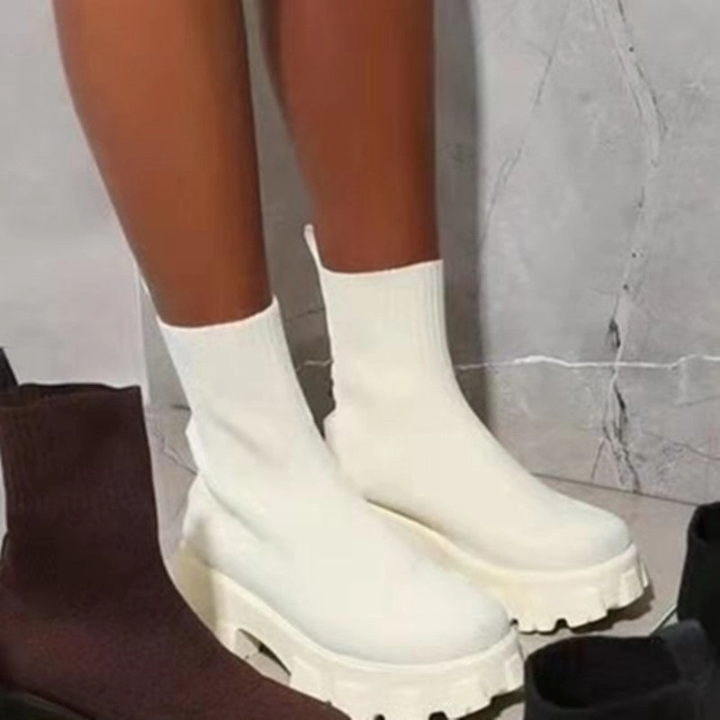 Purpdrank - White Fashion Casual Patchwork Solid Color Keep Warm Boots Adidas Samba Indoor Soccer Shoes