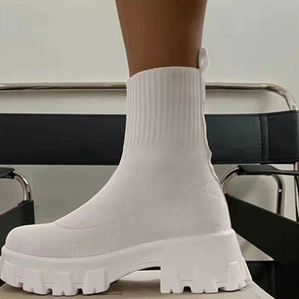 Adidas Nmd Human Race Shoes Purpdrank - White Fashion Casual Patchwork Solid Color Keep Warm Boots