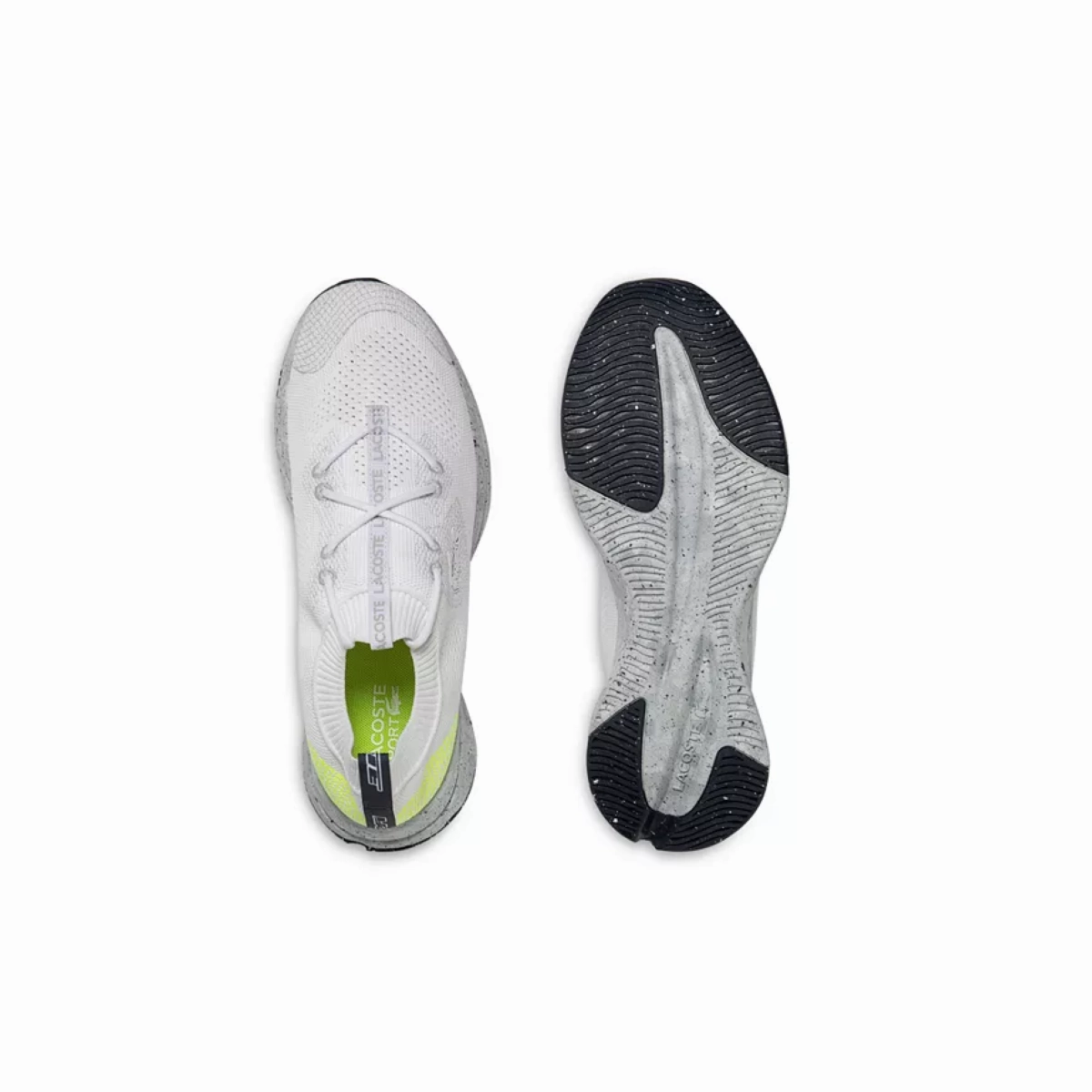 LACOSTE 7-45SMA0017V05 RUN SPIN ECO 12 MN'S (Medium) White/Yellow Textile & Synthetic Running Shoes School Run Student wear