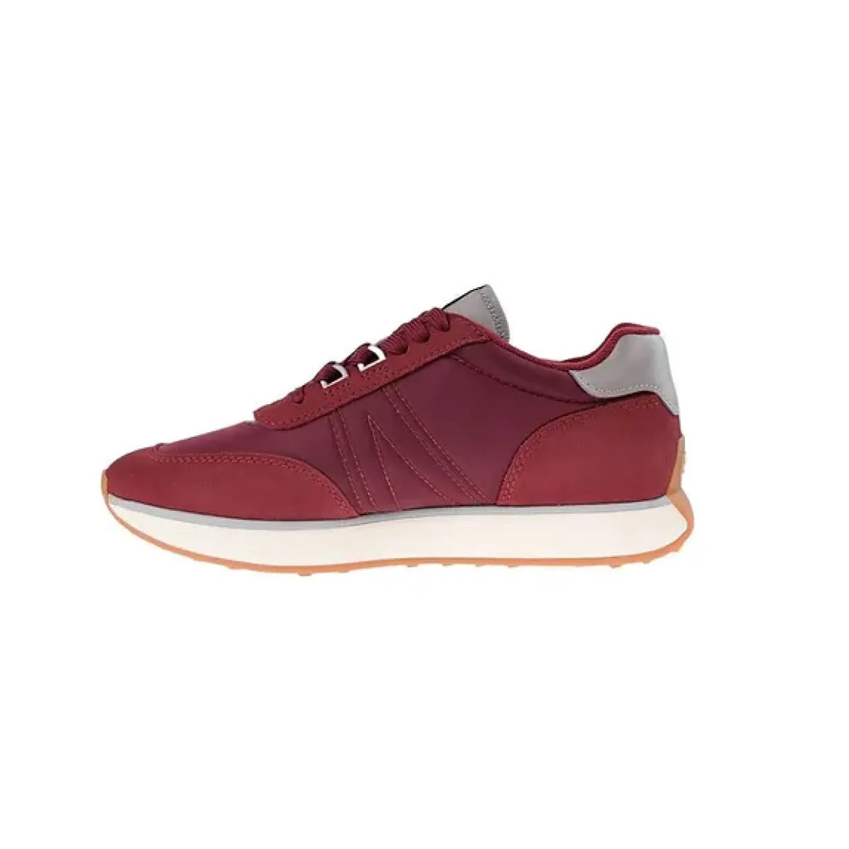 LACOSTE 7-45SMA00033C9 L-SPIN 123 MN'S (Medium) Burgundy/Off White Mesh & Suede Lifestyle Shoes velcro Clean Step