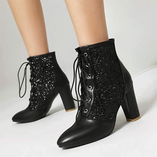 Adidas X Crazyfast League Indoor Soccer Shoes Women's Fashion Sequin-Patch High-Heel Ankle Boots 31166104C