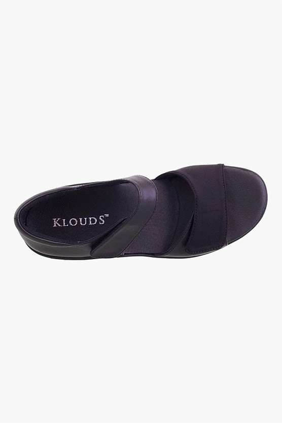 Foam Comfort Klouds Viva Black Leather Sandal