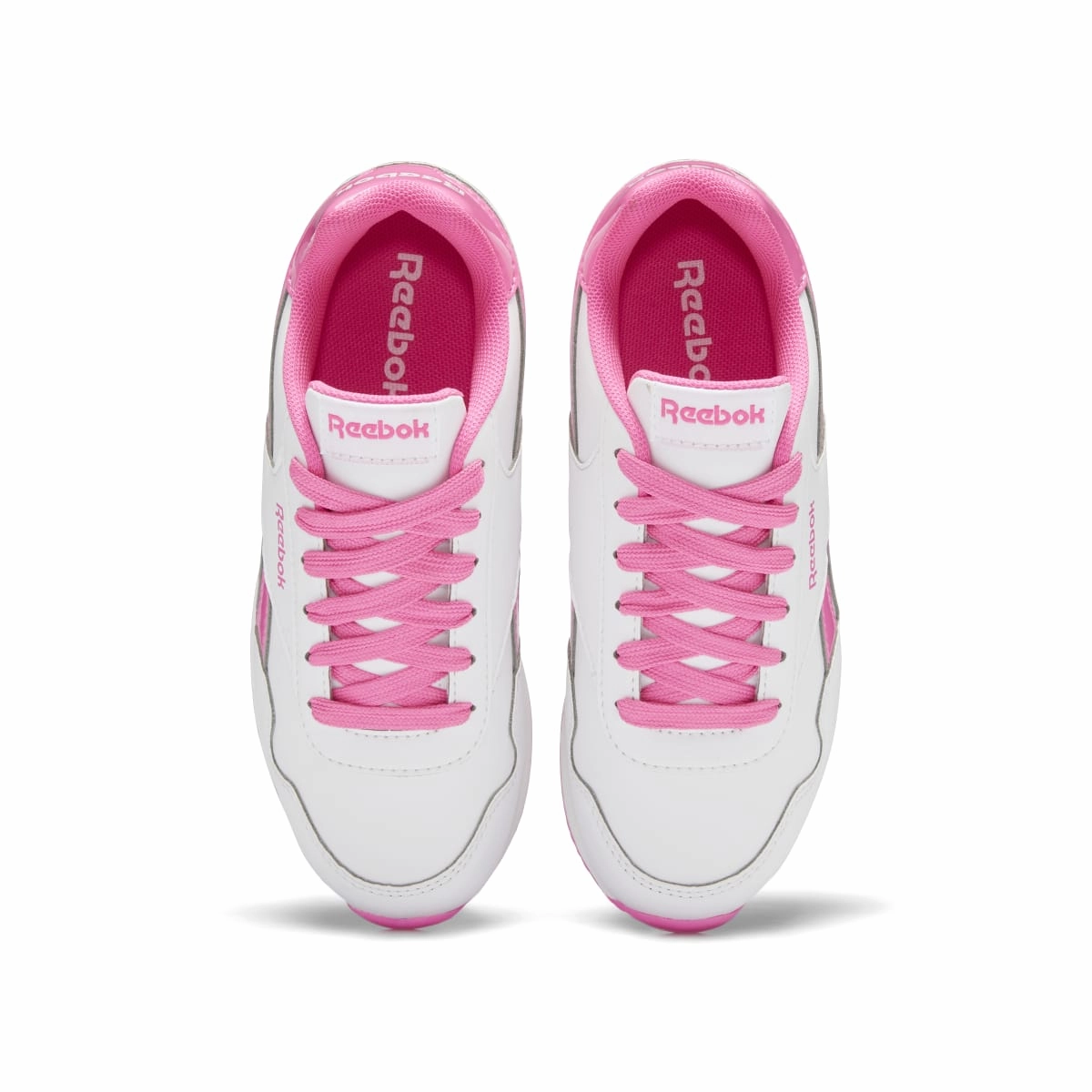 REEBOK GW3704 ROYAL CL JOGGER 3.0 JR'S (Medium) White/White/Pink Synthetic Lifestyle Shoes padded insole