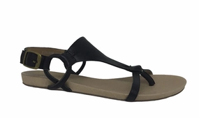 Django & Juliette Bingham Black Leather Sandal Leap Step Sports fan