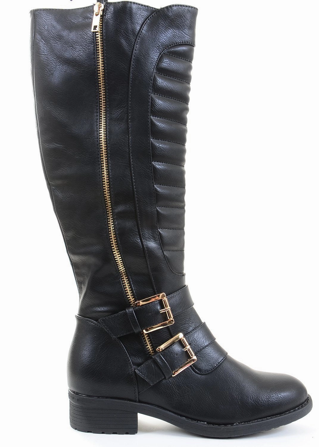 Quilted Leatherette Strap Riding Vegan Knee Boot Adidas Wrestling Shoes Hvc
