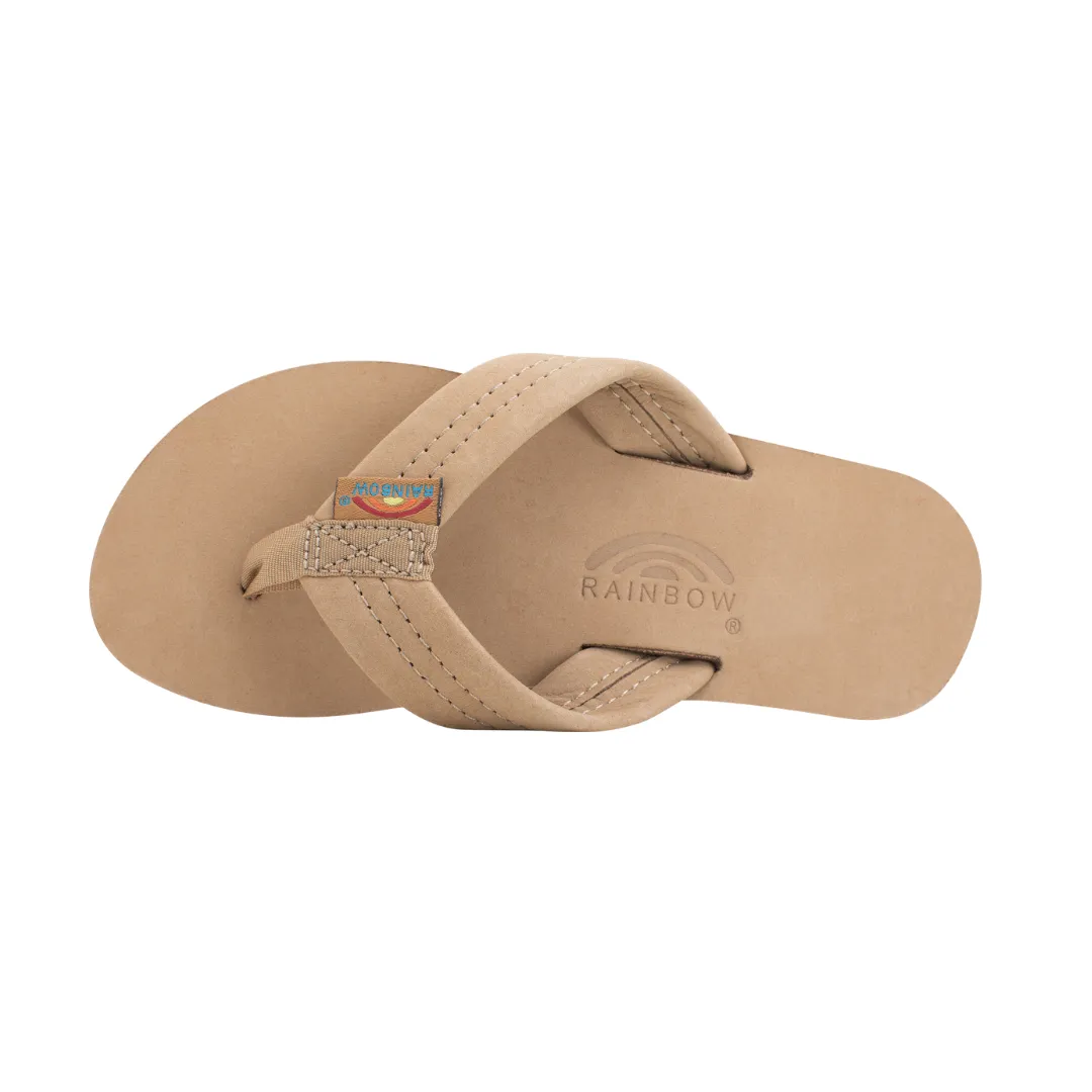 Flexible Sole Understated Style RAINBOW 101LTS00K/SRBR PREMIER LEATHER YTH'S (Medium) Sierra Brown Leather Narrow Strap Sandals