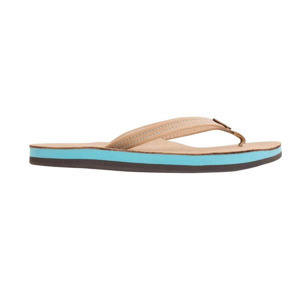 RAINBOW 301ALCMNW/OCEN THE TROPICS WMN'S (Narrow) Sierra Brown/Ocean Leather Strap Sandals Comfy Strap Open Front